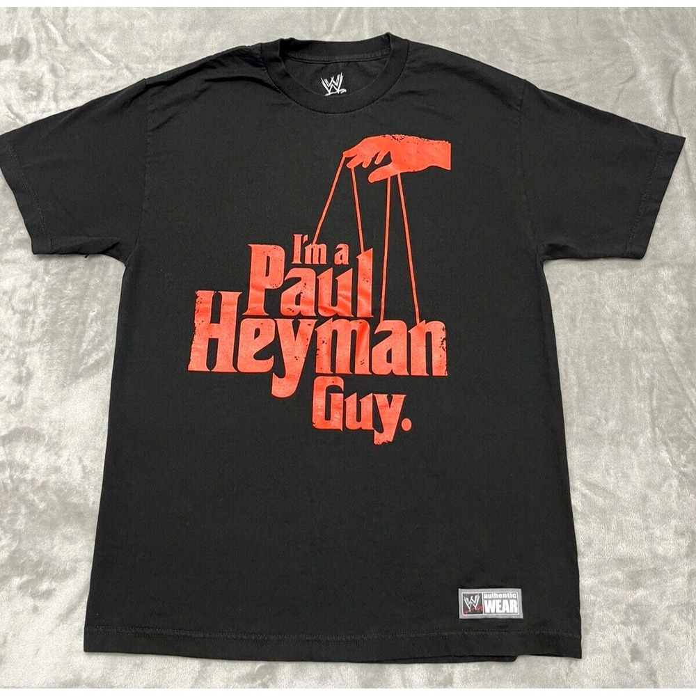 WWE Authentic T-Shirt Men Large Black #2 EXTREME4WWE I'm a Paul Heyman Guy USA
